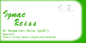 ignac reiss business card